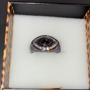 Black and Silver Eye Ring